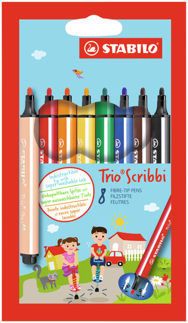 Filz -Tip Stift Stabilo Scribbi 368 Penny zu 8 Farben