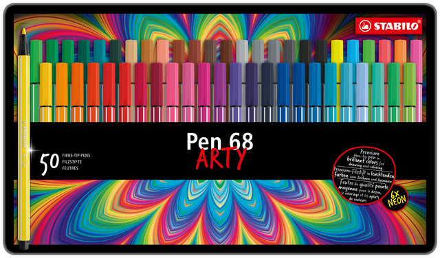 Filz -Tip Stift Stabilo Pen 68 Arty Can mit 50 Farben