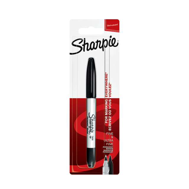 Filztip Stift Sharpie Twin Tipp um 0,5 mm und 0,9 mm schwarzer Blasen bis 1 Stück