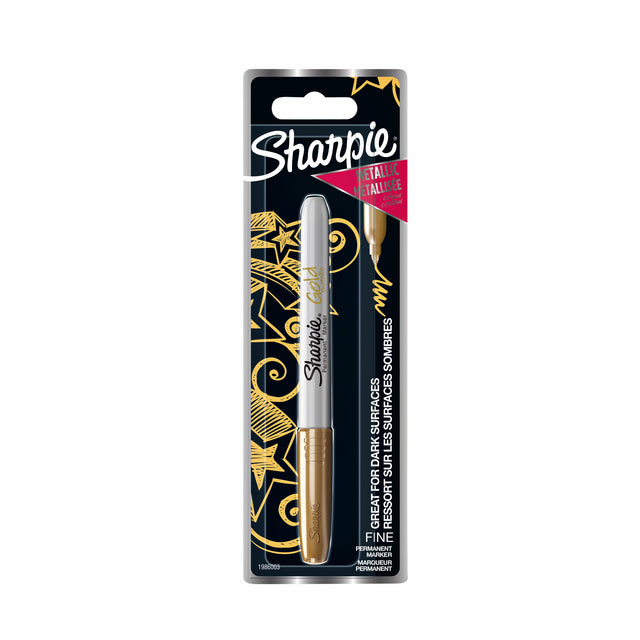 Filz -Tip -Stift Sharpie um 0,9 mm metallisch goldener Blasen von 1 Stück