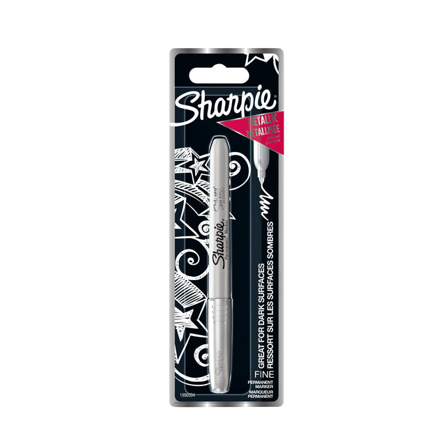 Filz -Tip -Stift Sharpie um 0,9 mm metallisch silbernen Blasen von 1 Stück