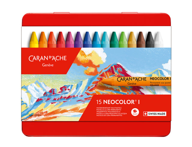 WASKRIJT CARAN DACHE NEOCOLOR-I 15 PIECES ASSORTI