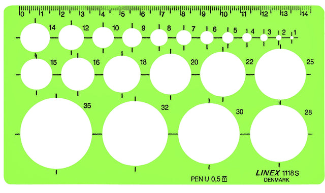 Circh Table Linex 22 Circhs mit Tintenfüßen 1-35 mm grün
