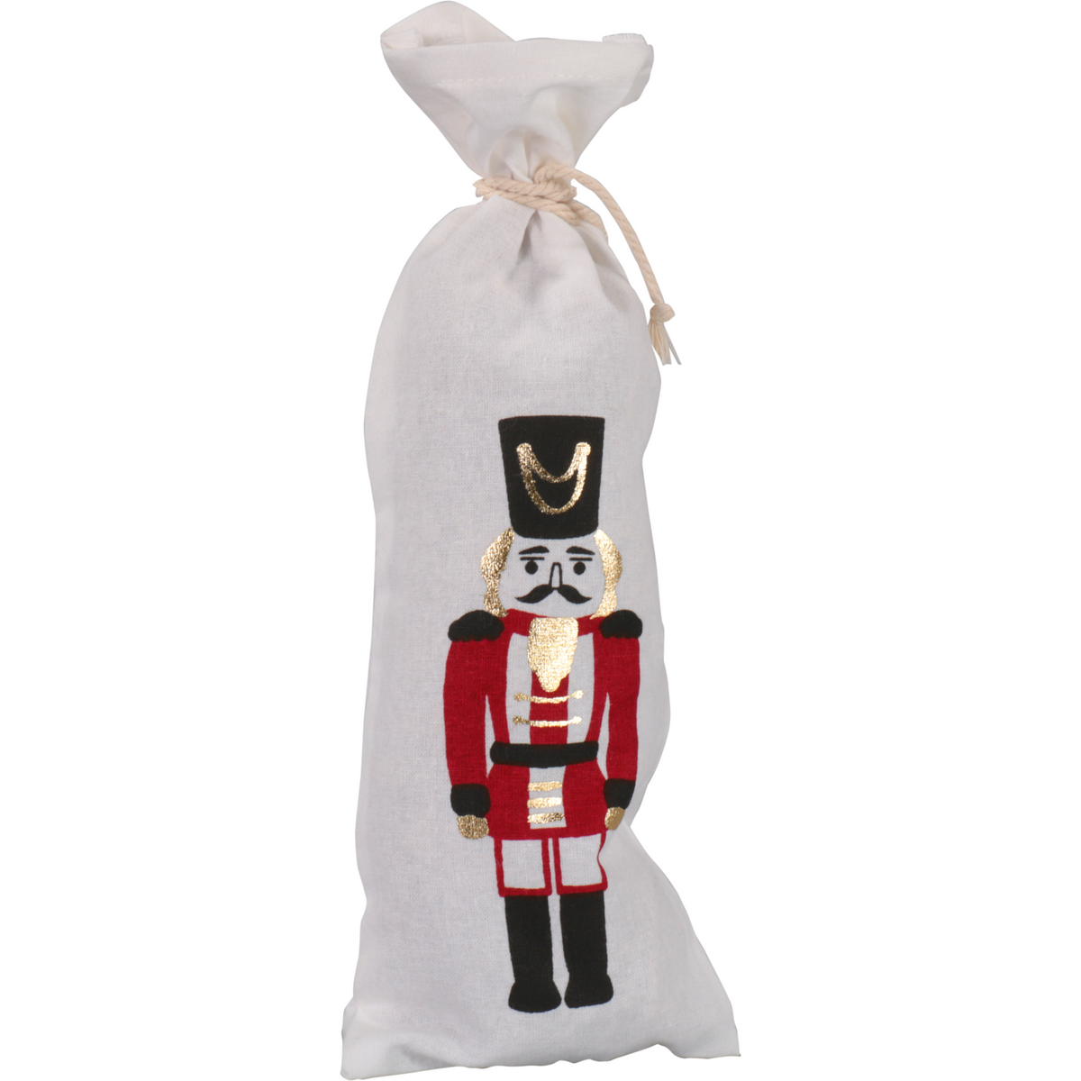 Klika - Bag | Geschenktüte Baumwolle | 10x27.5cm | Nussknacker | weiß/rot 5 Stücke