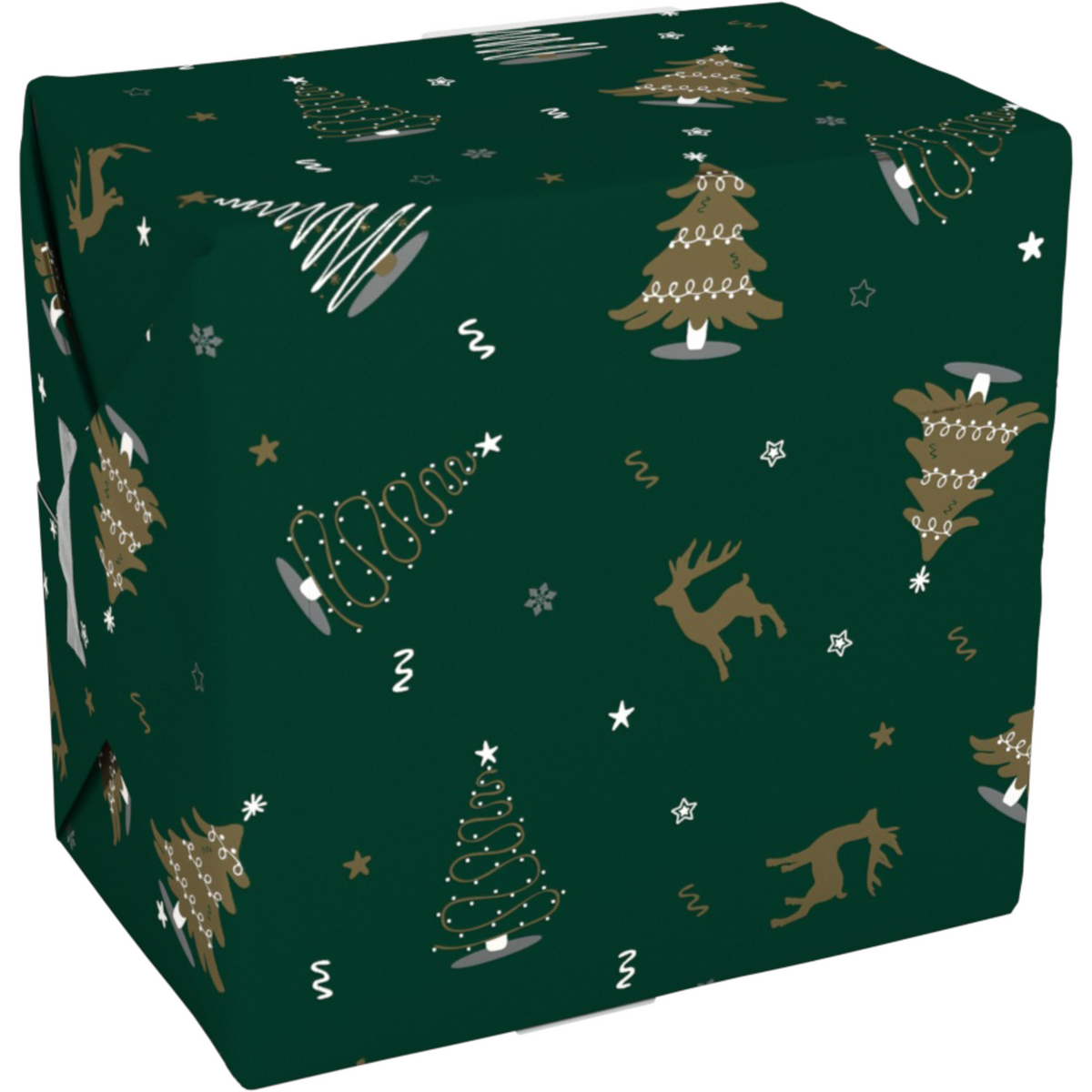 Klika - Geschenkpapier 50 cm | 200 m | 80gr/m² Wunderbare Zeit | Grün/Gold
