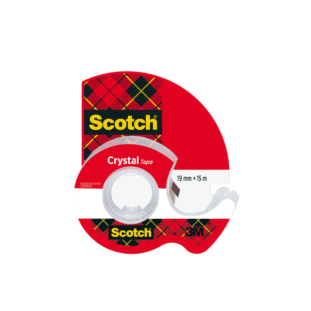 Klebeband Scotch Crystal 600 19mmx15m transparent + Abroller