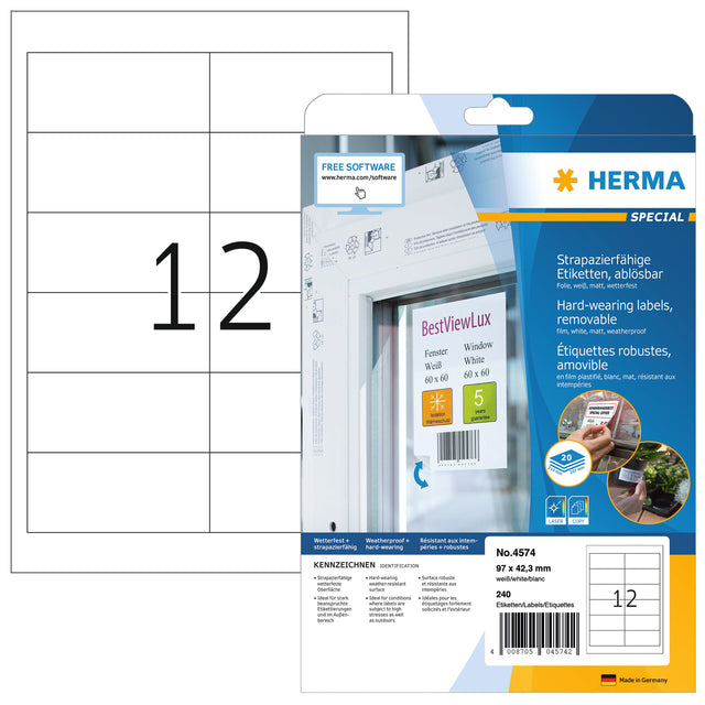 Herma 4574 97x42.3mm Folie mit 240 Teilen