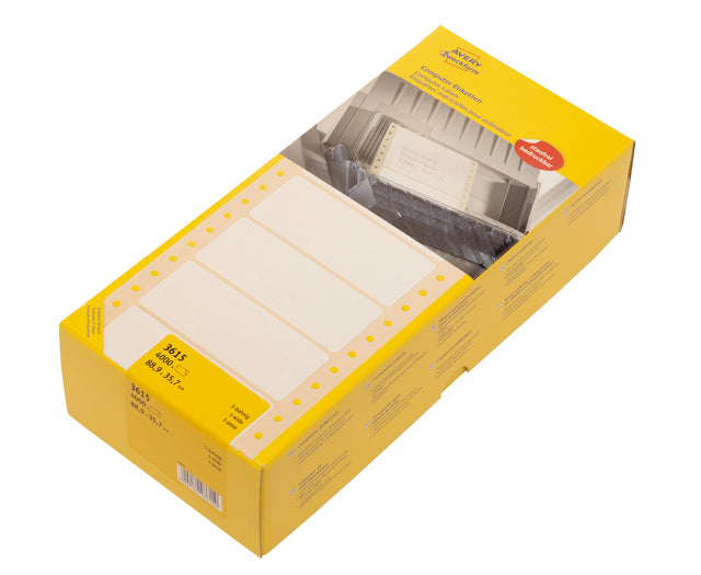 Etikett Avery Zweckform 3615 88,9 x 35,7 mm 1-lanisch-weiß 4000 Stück Stück