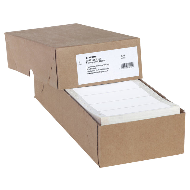 Herma 8212 101.6x35,7 mm Etikett 1-lanisch weiß 4000 Stück
