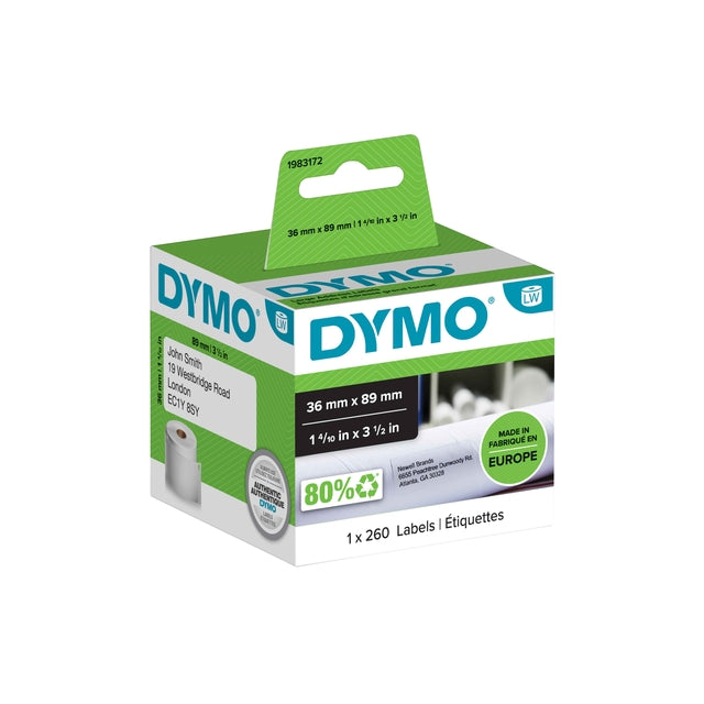 DYMO 99831 LEGRICTRITER 36x89mm Adressetikett 260 Teile