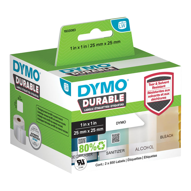 Dymo 1933083 Labre-laboratoire 25x25mm 1700 pièces