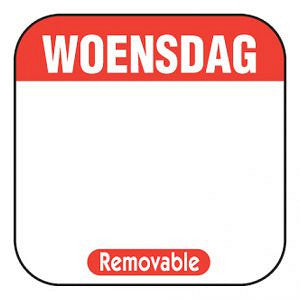 Day Label beschrieben AFM. 25x25mm 1000 Stück Etikett Mittwoch