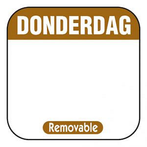 Day Label beschrieben AFM. 25x25mm 500 Stück Label Donnerstag