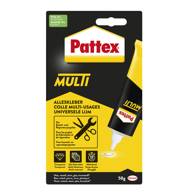 Alleslijm Pattex Multi Tube 50gram auf Blister | 6 Stück