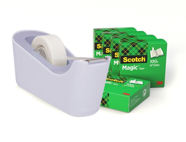 Klebebandhalter Scotch C18 Lavendel + 6rol Magic Tape 19mmx33m