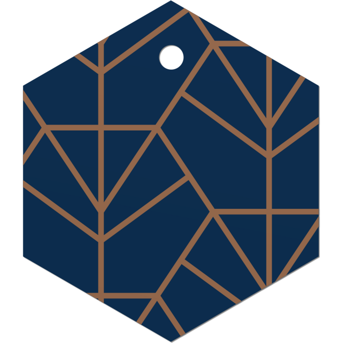 Klika - Hang Tag | Blue Diamond 60x69mm | Kraftpapier Blau/Kupfer 50 Stücke