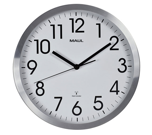 Wanduhr Maul Bewegung RC ø30.5x4,5 cm Aluminium/Weiß inkl. Batterie