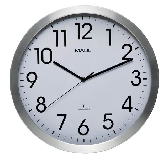 Wanduhr Maul Bewegung RC Ø40x4,5 cm Aluminium/Weiß inkl. Batterie