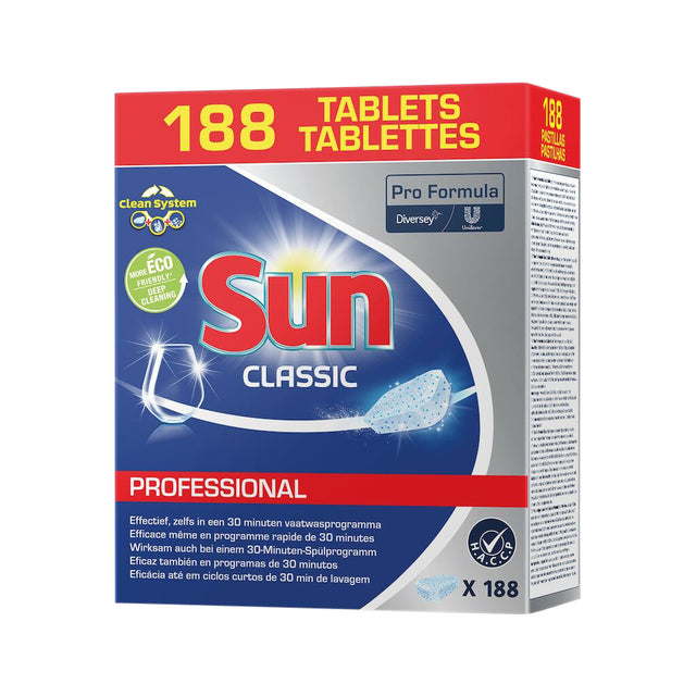 Geschirrspüler Tabletten Sun Professional Classic 188st | Packen Sie ein 188 -Stück ein