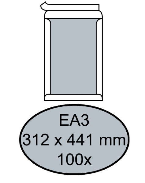 Quantor - umhüllt Bordrug EA3 312x441mm selbstadhäsiv weiß 100 Stück