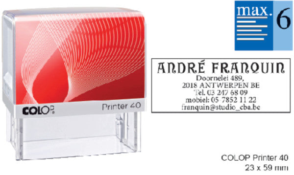 Colop - Textstempeldrucker 40 Personalisierbar 6 Regeln 59x23mm