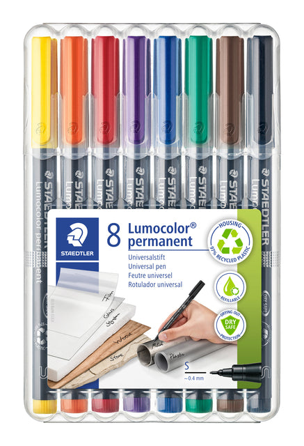 Filz -Tip Pen Staedtler Lumocolor 313 Permanent S Set à 8 Stück Assorti
