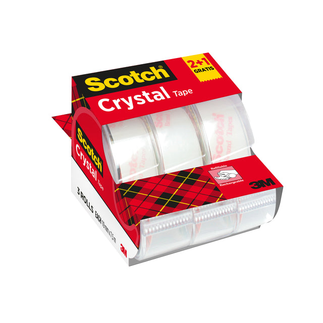 Klebeband Scotch Crystal 600 19mmx7,5m transparent 2 + 1 frei + still