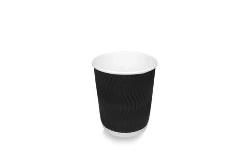 Klika - Kartonkaffeetasse 177cc 7oz Ripple Black | 500 Stücke