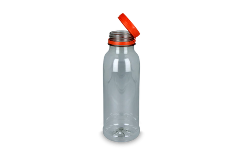 Klika - RPET -Flasche 500 ccm mit orange fester Kappe | 100 Stück
