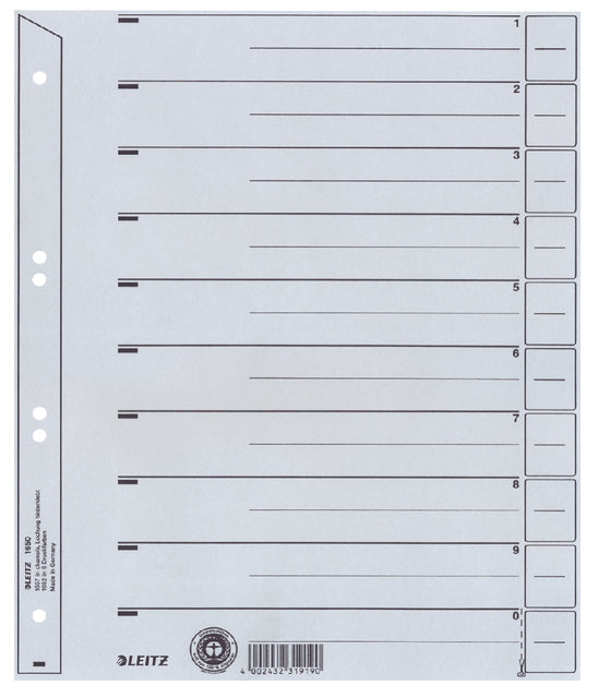 Scheidungsmagazine Leitz A4 Cardboard 200gr 6-Lochgrau