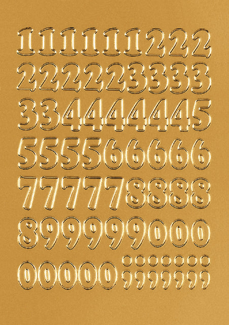 Label Herma 4184 12mm Nummern 0-9 Gold Film 66 Stücke