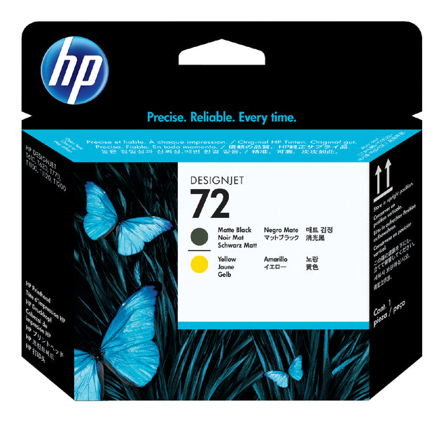 Printkop hp c9384a 72 gelb + matt schwarz