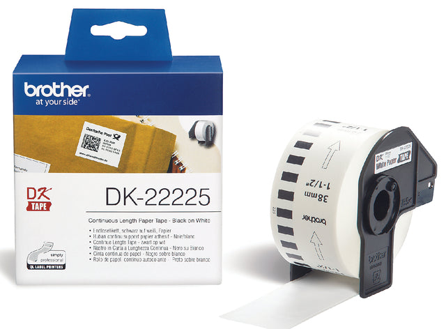 Label Bruder DK-22225 38mm Thermal 30-Meter-Weißpapier | 3 Stück