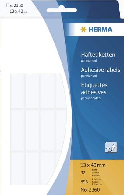 Label Herma 2360 13x40mm Weiß 896 Stücke