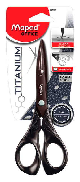 Schere kartierte Titan 17 cm schwarz