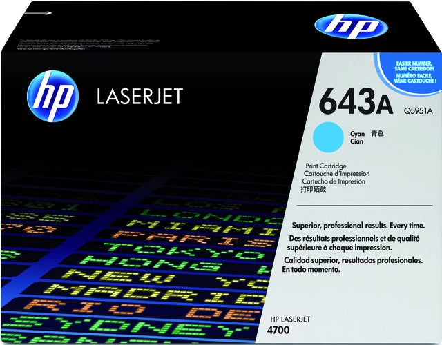 Tonercartridge HP Q5951A 643a Blau