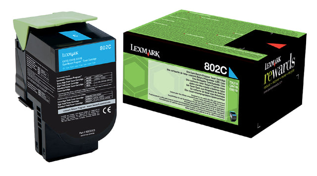 Tonercartridge Lexmark 80C20C0 Prebatblau