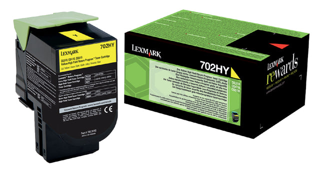 Tonercartridge Lexmark 70C2HY0 PREBATE GEEL HC