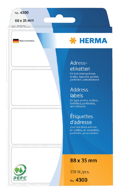 Etikett Herma-Adresse 4300 88x35mm 250 Stück Zick-Zack
