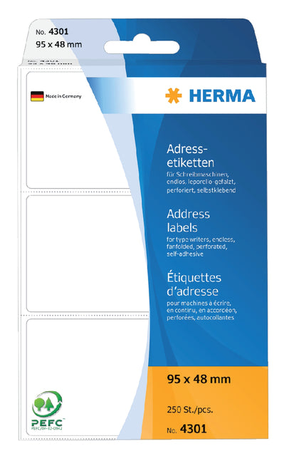Herma Adresse 4301 95x48mm 250 Stück Zick-Zack