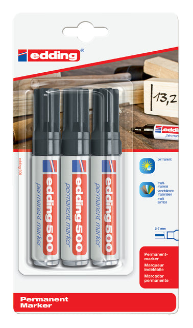 Filztip EDDing 500/3 Neigung 2-7mm schwarz | 6 Stück