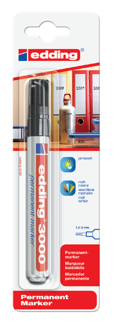 Filztip Edding 3000 runde schwarze 1,5-3 mm Blase