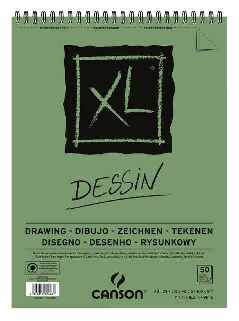 Zeichnen von Block Canson XL Dessin A3 160Gram 50vel Spirale