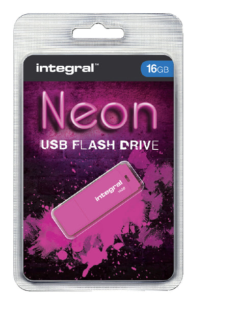 USB Stick 2.0 Integral 16 Go de néon rose