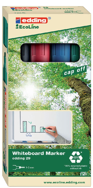 Filztip Edding 29 Whiteboard Ecoline Slanting Ass 1-5mm bis 4st