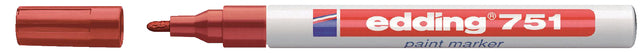 Filztip Edding 751 Lackmarker um rot 1-2mm | 10 Stück