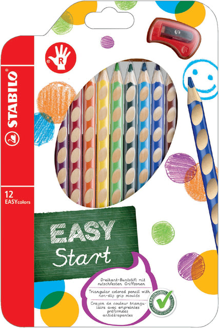 Farbige Stifte Stabilo EasyColors Right -Handed Beutel mit 12 Farben
