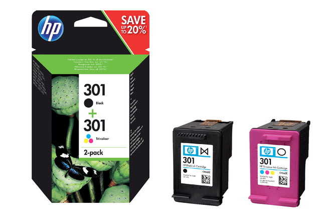 Tintenpatrone HP N9J72AE 301 Schwarz + Farbe