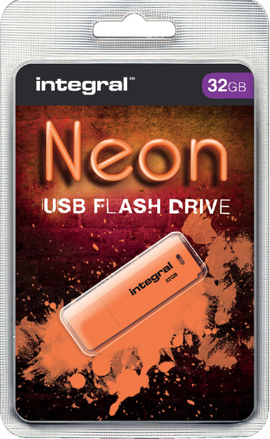 USB Stick 2.0 Integral 32 Go Neon Oranje