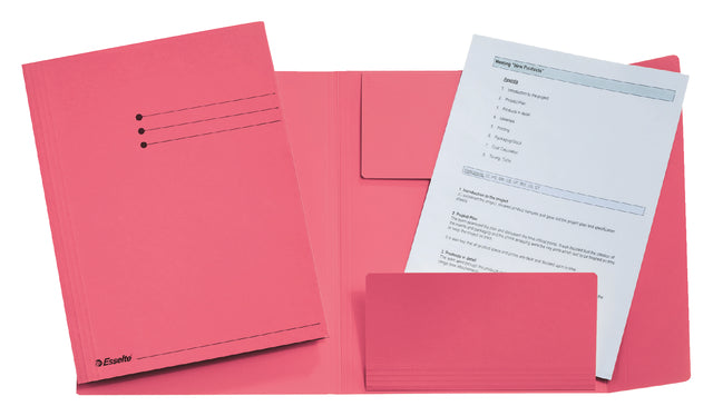 Dateiordner Esselte A4 3 Ventile Manilla 275gr rosa